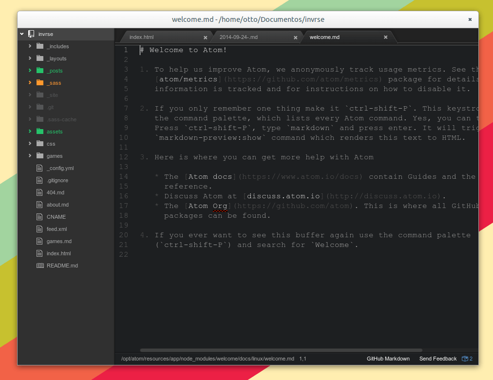Basic Atom, after you start it