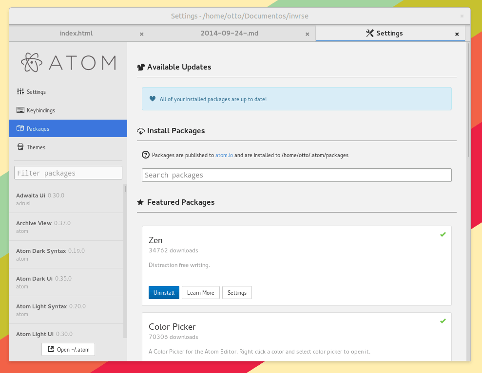 Atoms package manager