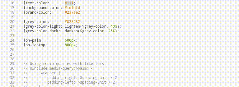 changing colors in Brackets